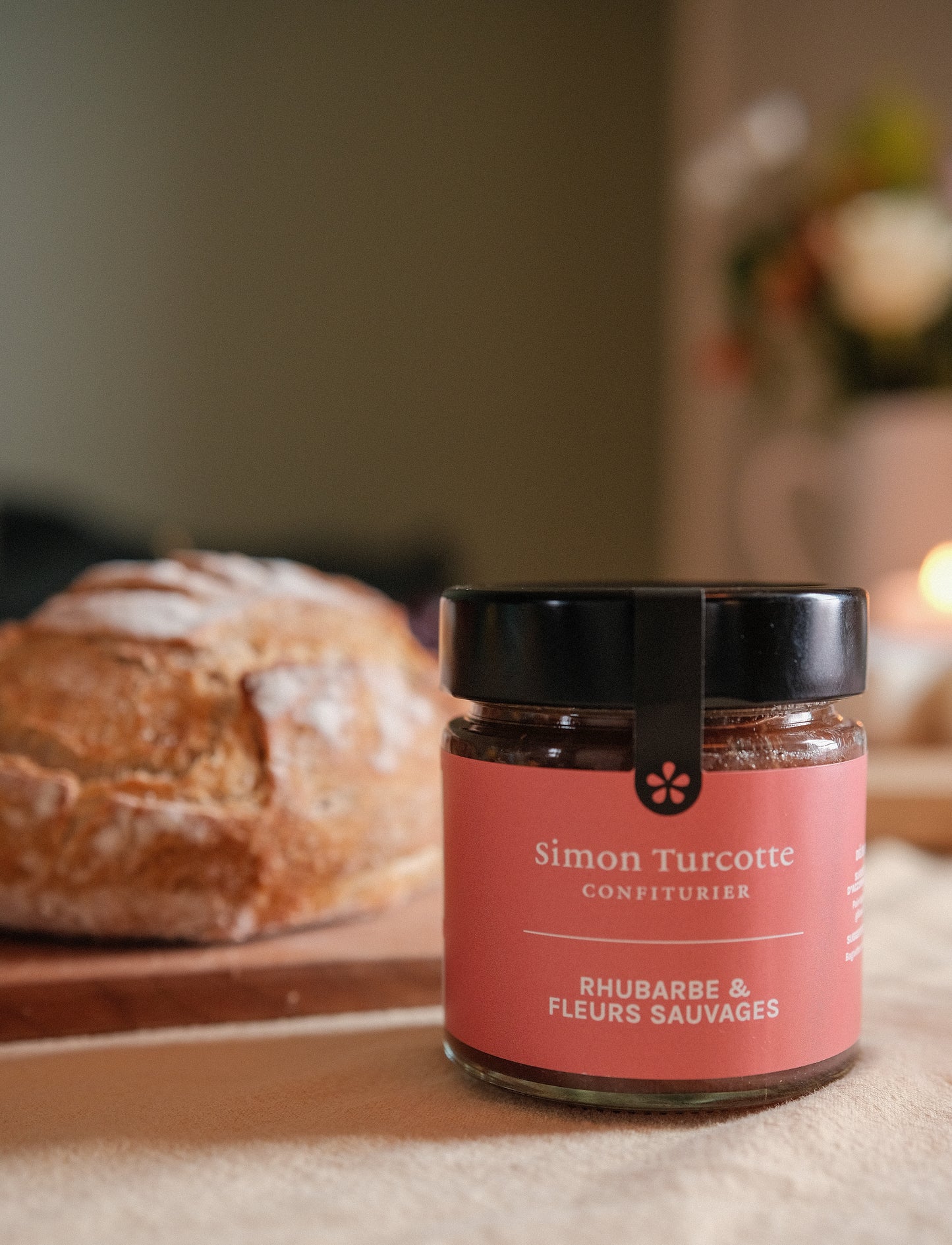 Rhubarb and wildflower jam